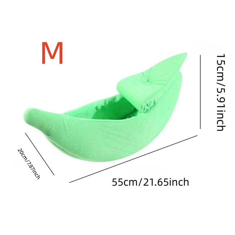 Creative Banana Cat Bed - Cute Deep Sleep Nest for Cats & Small Dogs
