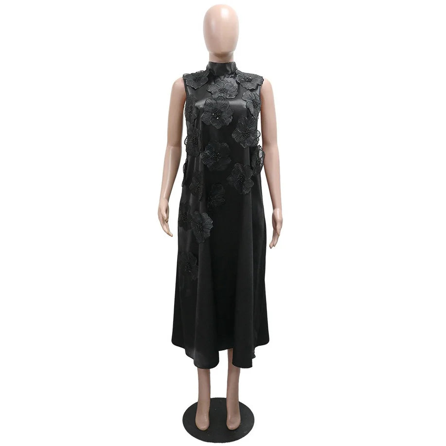 Women’s Elegant Birthday Party Dress 2025 – Sleeveless O-Neck