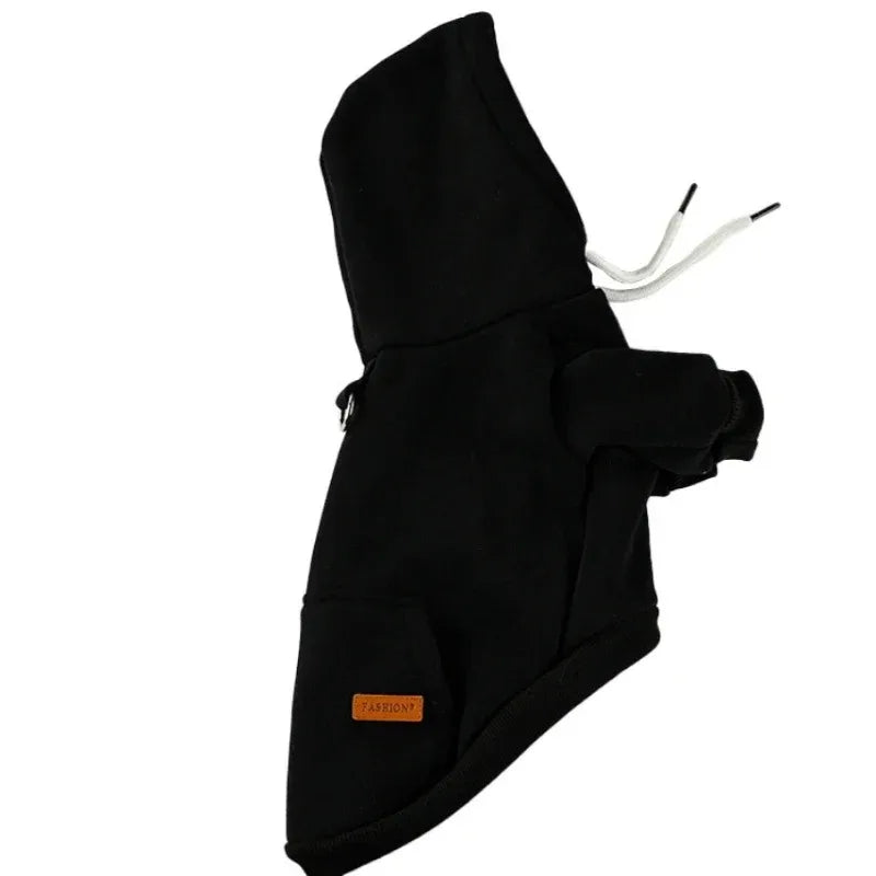 Warm Fleece Outdoor Dog Hoodie - Cozy Sweatshirt Vest for Bulldogs & Huskies