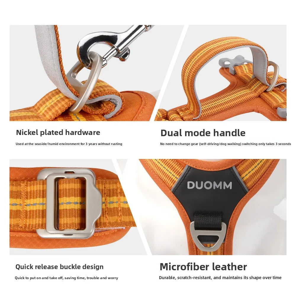 Car Safety Dog Harness: No-Pull, Reflective & Adjustable