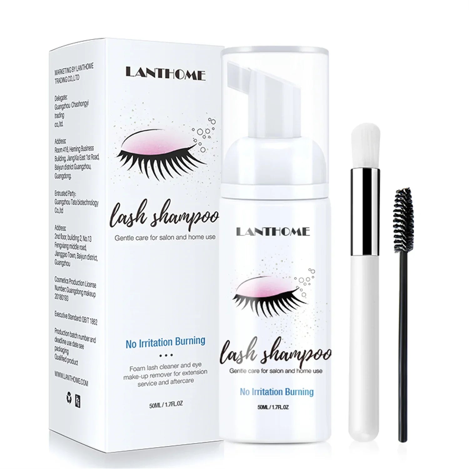 Lanthome Eyelash Extension Shampoo - 50ml Foam Cleanser Eyelid Deep Cleaning, Makeup Removal - PULSE MART