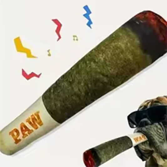Funny Cigar Plush Dog Toy - Interactive Squeaky Birthday Gift