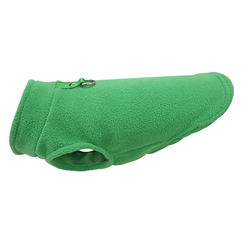 Winter Fleece Dog Jacket with Harness D-Ring - Warm Step-In Vest for Small Dogs