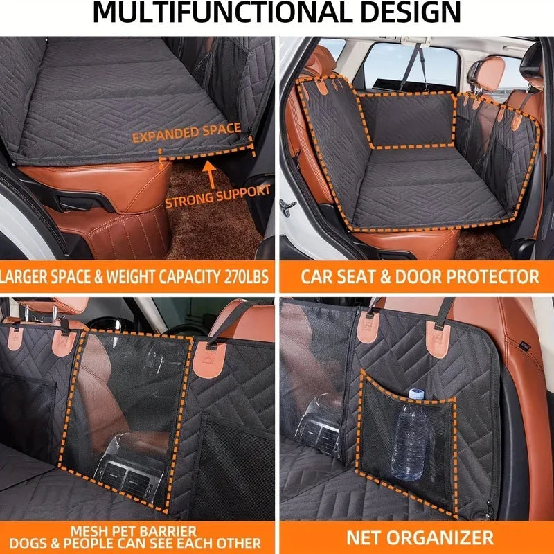 Waterproof Dog Car Seat Cover – Nonslip Pet Back Seat Hammock for Dogs and Cats