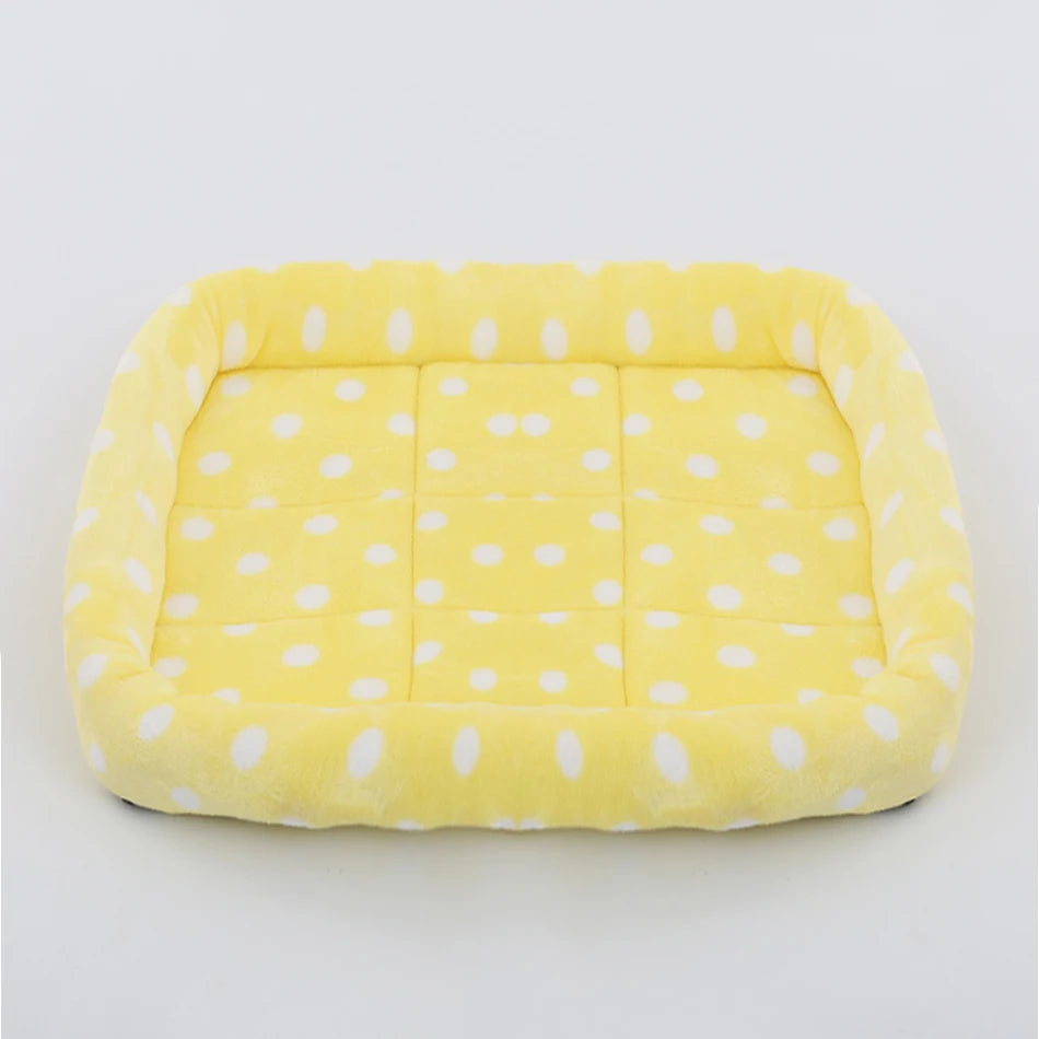 Soft Plush Pet Bed – Square Kennel Cushion for Cats & Dogs
