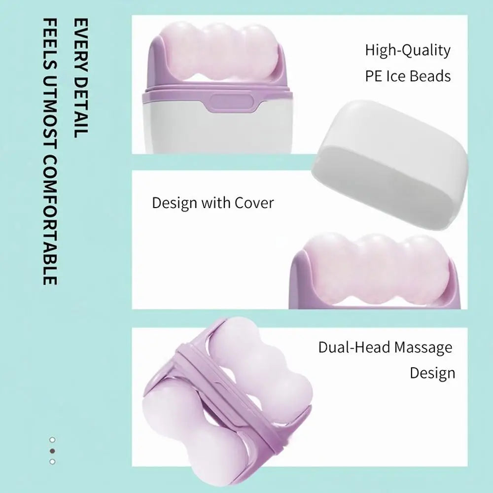 Double-Headed Facial Ice Roller - Resin Massage Tool for Face and Head, Fragrance-Free, Battery-Free Design - PULSE MART