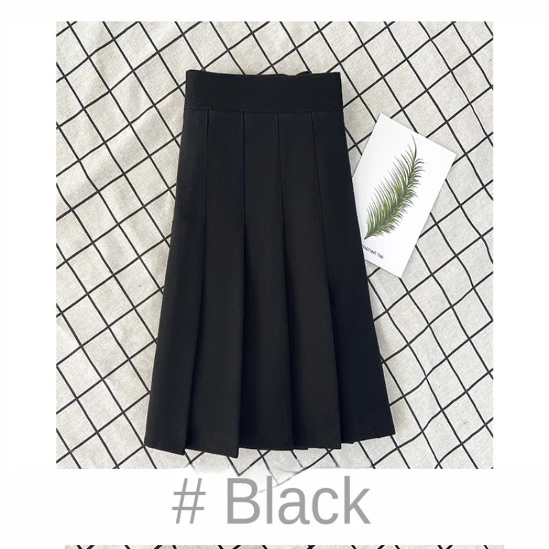 Women’s High Waist Pleated Mini Skirt – Black A-Line Korean Style Summer Outfit