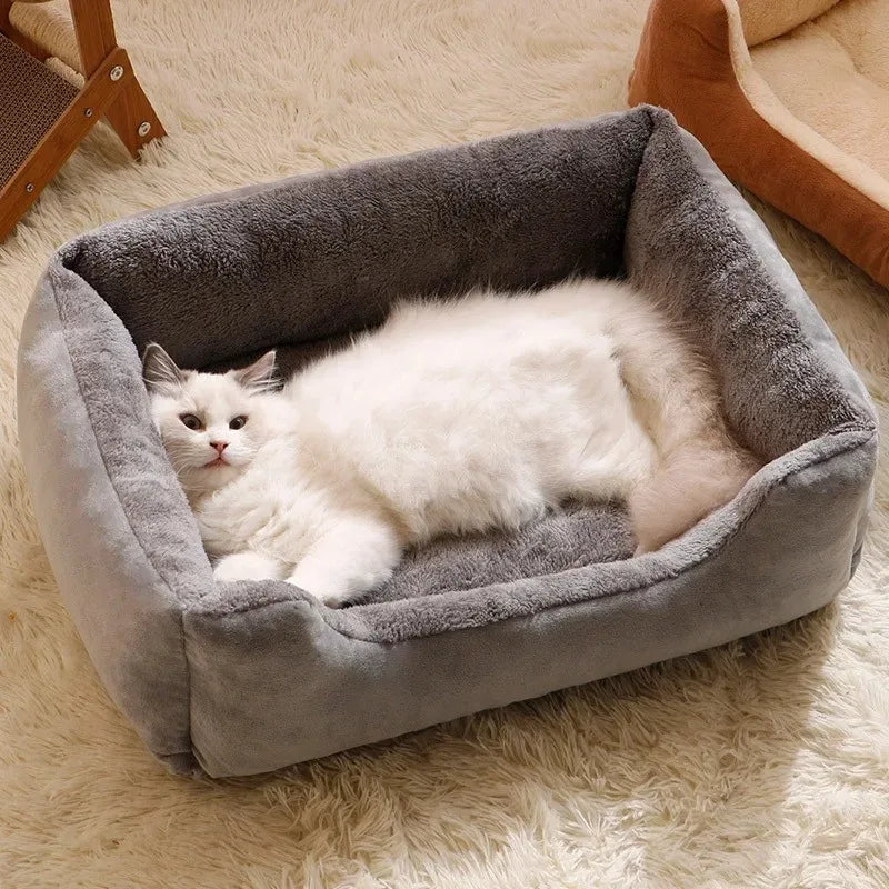 Cozy Winter Cat Bed House - Plush Cushion Nest Basket for Cats & Small Dogs
