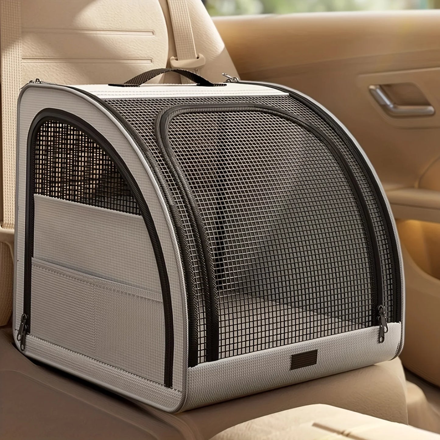 Portable Pet Car Bed, Travel Vehicle Booster Seat for Dogs & Cats