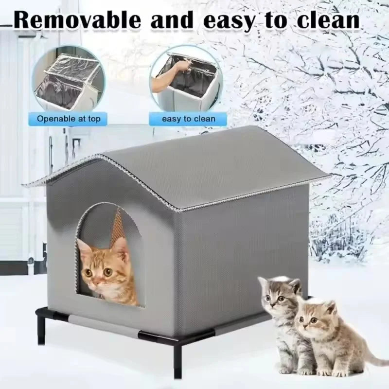 Outdoor Waterproof Pet House – All-Season Shelter for Stray Cats & Small Dogs