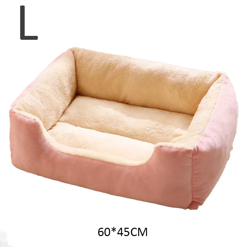 Plush Cat Bed Cushion Basket, Cozy Kitten House & Habitat
