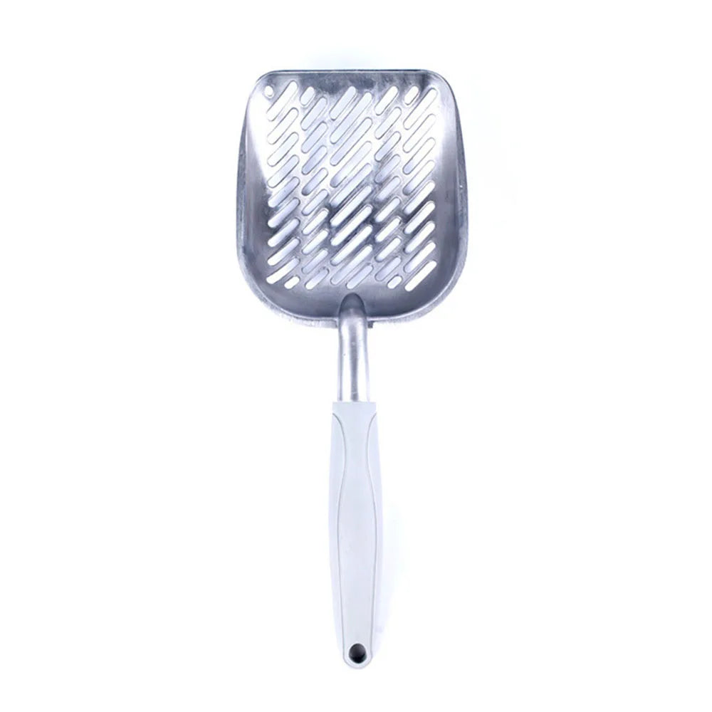 Heavy-Duty Metal Cat Litter Scoop – Deep Aluminum Litter Sifter with Ergonomic Handle
