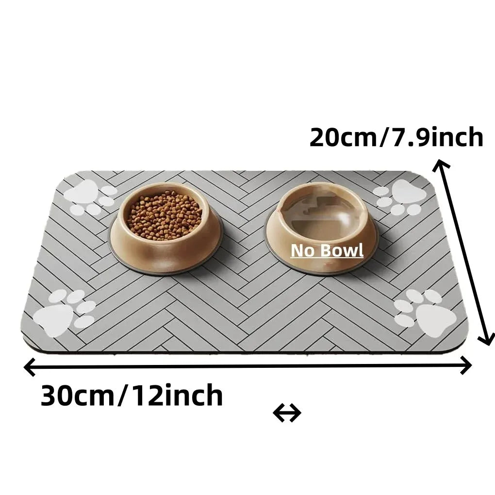 Waterproof Pet Feeding Mat, Absorbent Rubber-Backed Quick-Dry Placemat