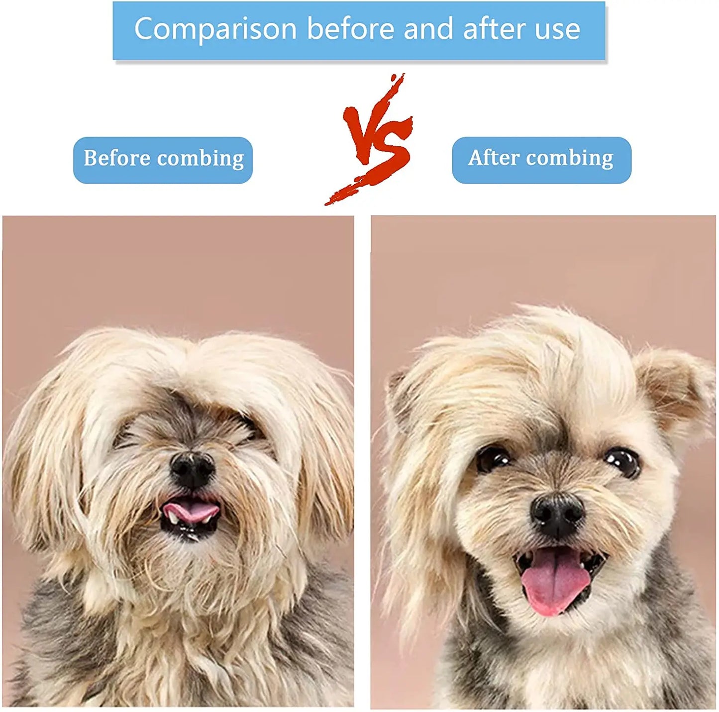Anti-Matting Long Hair Pet Brush - Self-Cleaning Undercoat Comb