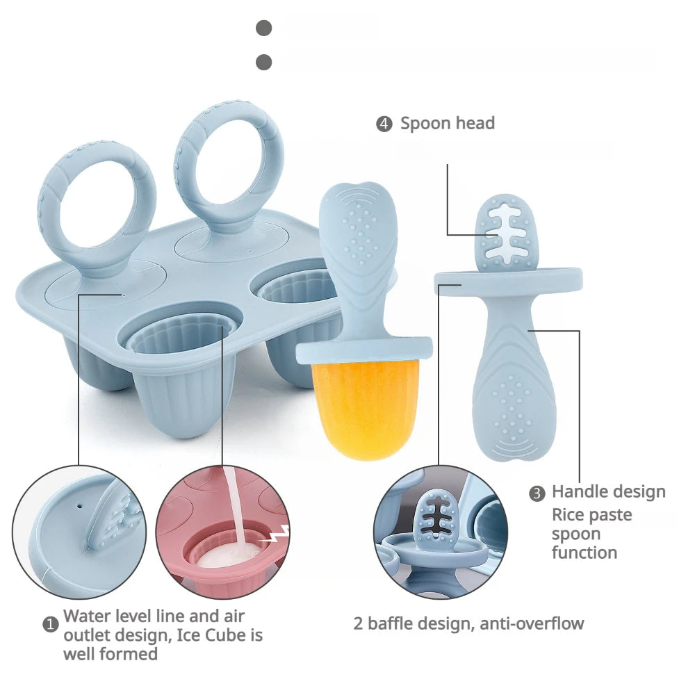 Baby Silicone Mold Set,Teething Teether,Perfect for Freezing Breast Milk, Formula & Smoothies - Essential Baby Feeding Accessory - PULSE MART