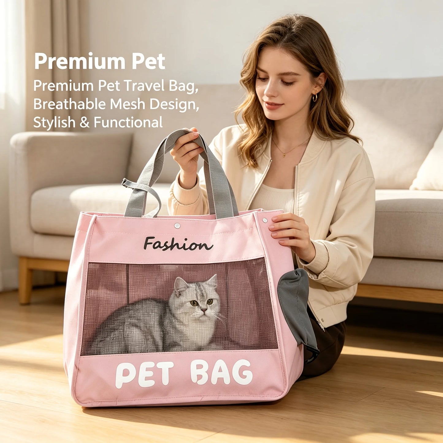 Pet Cat Carrier Backpack – Breathable Travel Backpack for Cats & Small Dogs