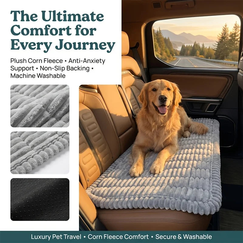 Summer Cooling Striped Dog Car Bed Mat, Washable Trunk Travel Cushion