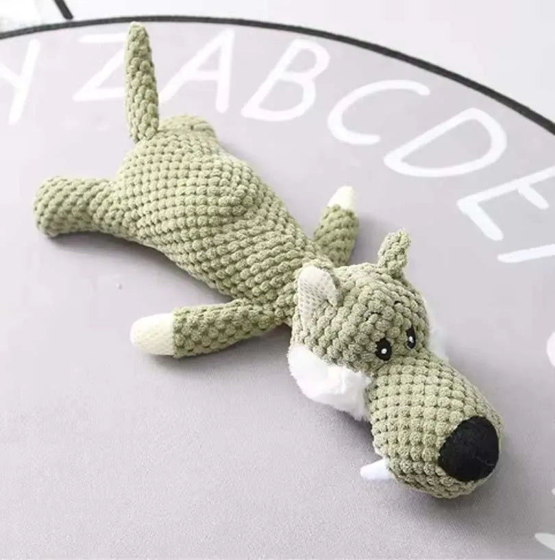 Durable Fleece Plush Dog Toy - Cute Molar Squeaker for Large Breeds