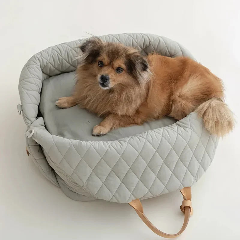 Luxury Pet Carrying Tote Bag, 2-in-1 Dog Car Booster Seat