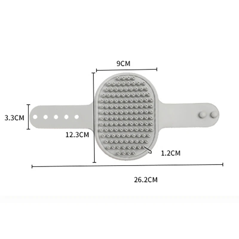 Sensitive Skin Pet Massage Brush - Soothing Rubber Bristle Grooming Comb