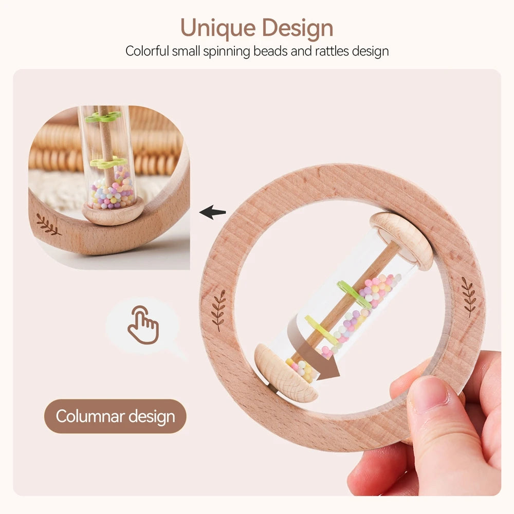 Montessori Rattle Baby Toys Rain Stick Hourglass Rain Music Rattle Baby Educational Toy Colorful Montessori Sensory Toys for Kid - PULSE MART