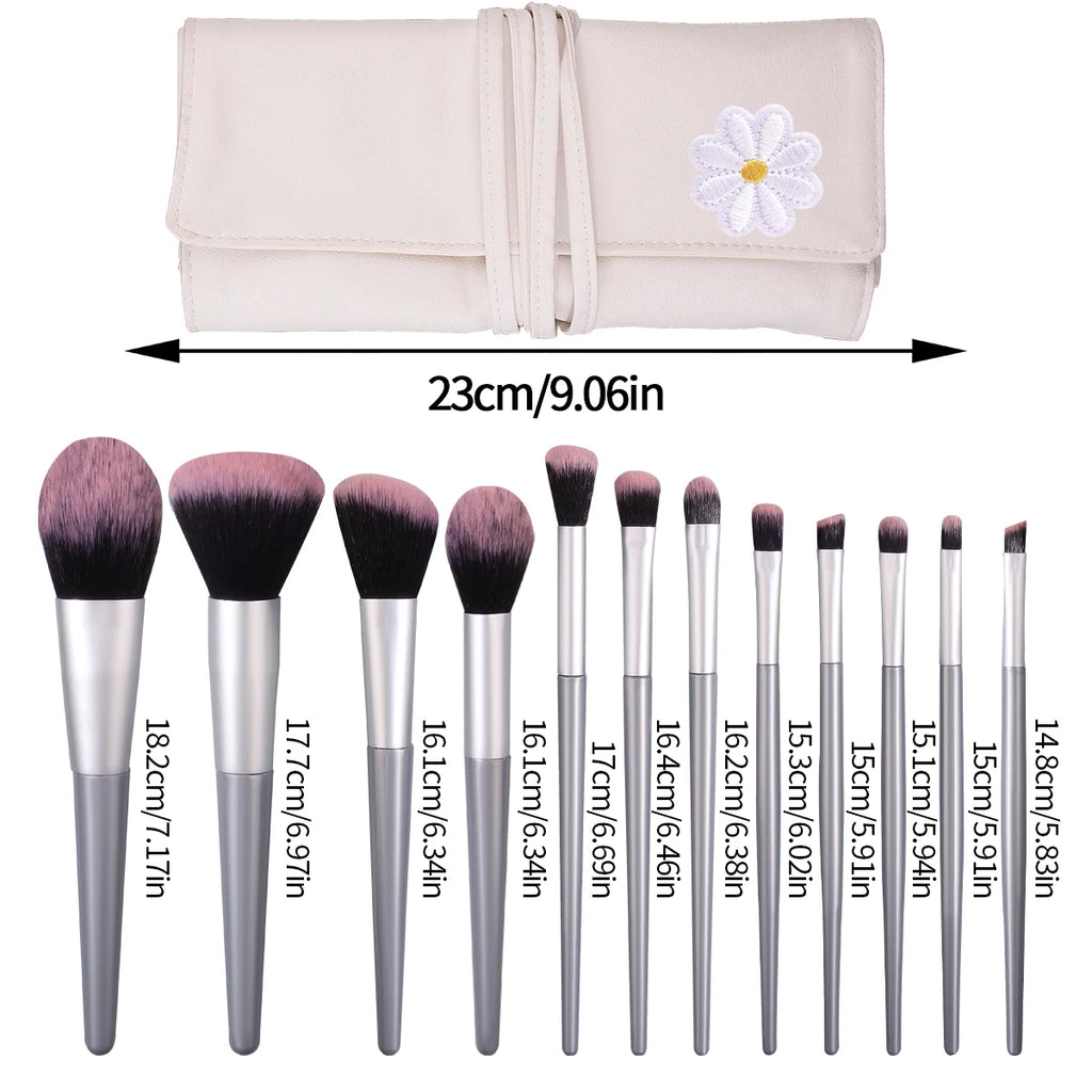 12-Piece Professional Makeup Brush Set with Storage Bag - Soft Bristles for Powder, Blush, Eyeshadow, and More - PULSE MART