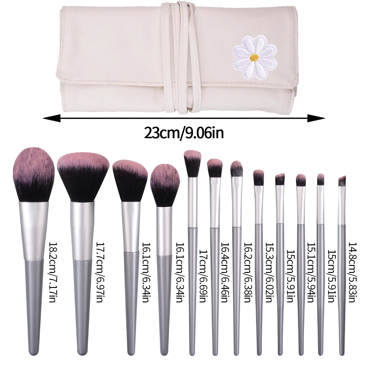 12-Piece Professional Makeup Brush Set with Storage Bag - Soft Bristles for Powder, Blush, Eyeshadow, and More - PULSE MART
