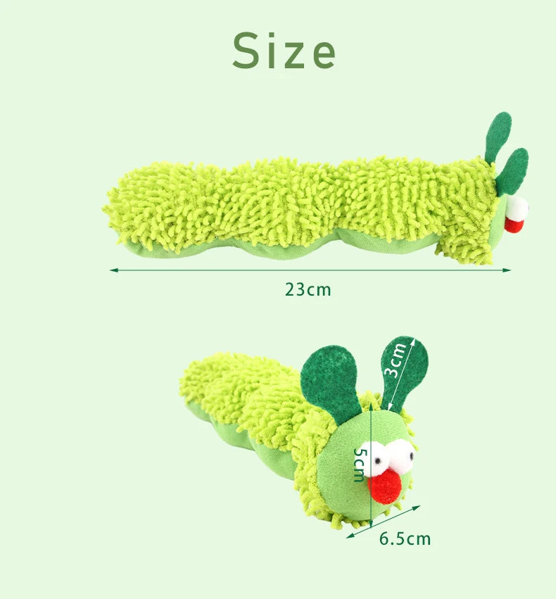 Caterpillar Catnip & Silvervine Cat Chew Toy – Interactive Molar Teeth Cleaning Toy for Cats & Kittens