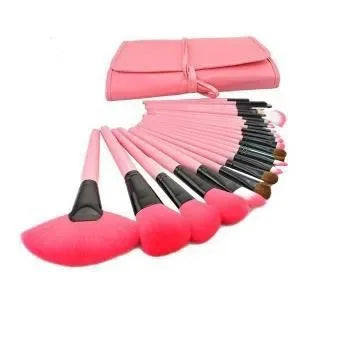 24-Piece Professional Makeup Brush Set - Eyebrow, Powder, Foundation, and Shadows Brushes for Expert Application - PULSE MART