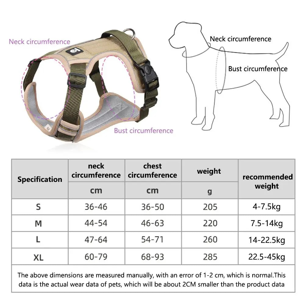 Heavy-Duty Oxford Dog Harness: Reflective Training Vest for Medium & Large Breeds
