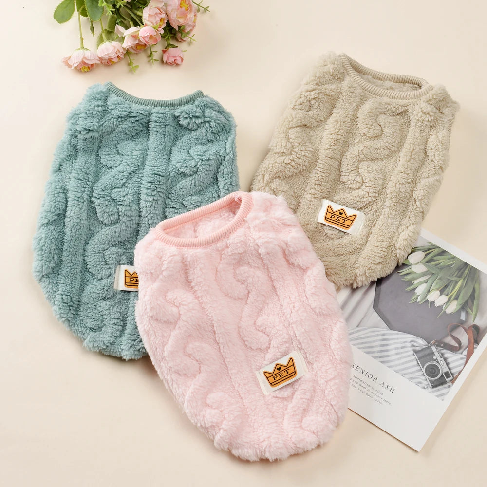 Cute Fleece Cat Sweater – Warm Autumn & Winter Pullover for Cats, Kittens & Small Dogs