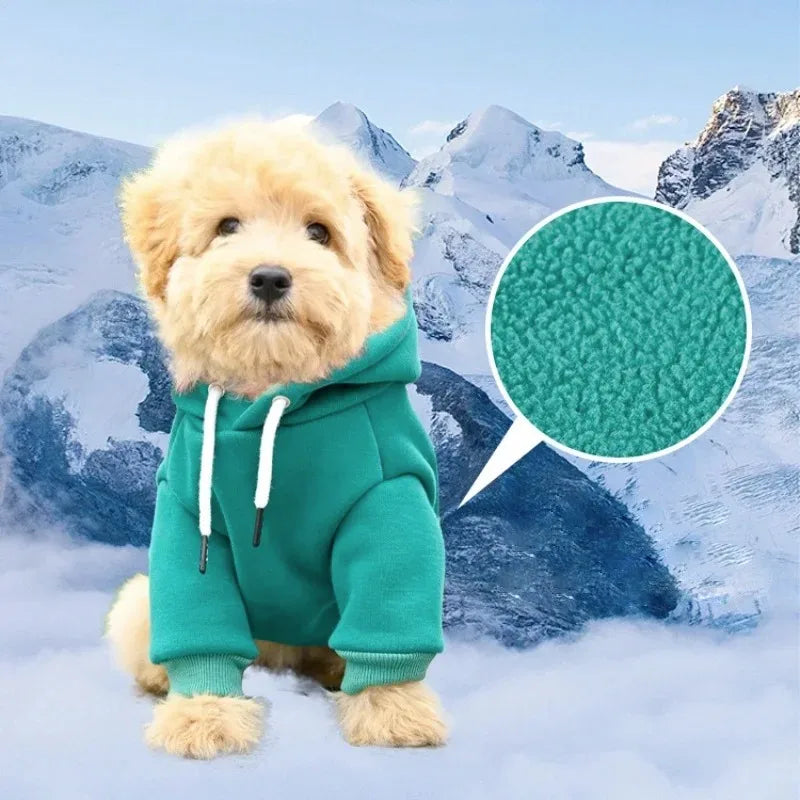 Warm Fleece Outdoor Dog Hoodie - Cozy Sweatshirt Vest for Bulldogs & Huskies