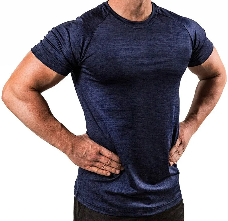 Men’s Muscle Fit T-Shirt – Quick Dry Short Sleeve Gym &amp; Fitness Top