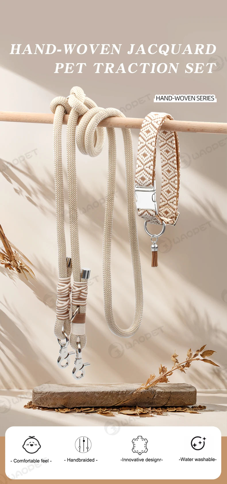 Bohemian Ethnic Style Pet Collar: Luxurious Adjustable Multi-Color Neckband