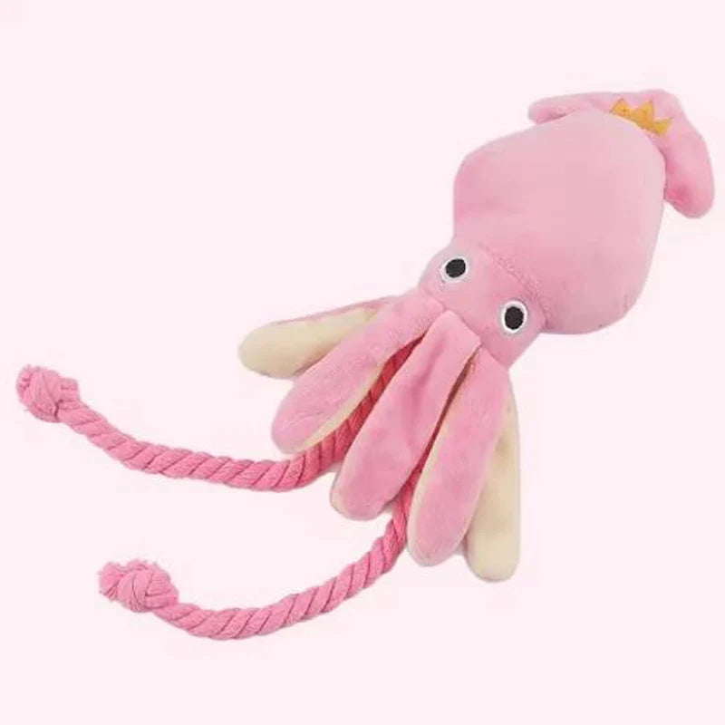 Sound-Emitting Cotton Rope Octopus - Durable Chew & Teeth Cleaning Toy