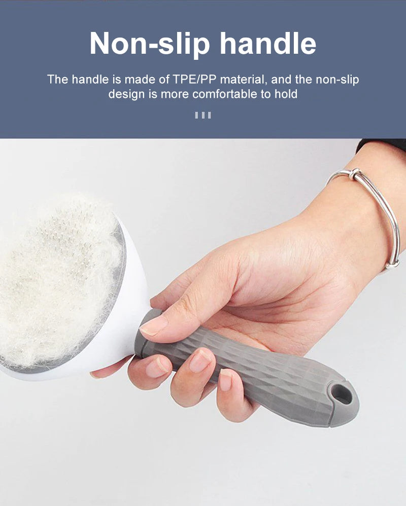 Anti-Matting Long Hair Pet Brush - Self-Cleaning Undercoat Comb