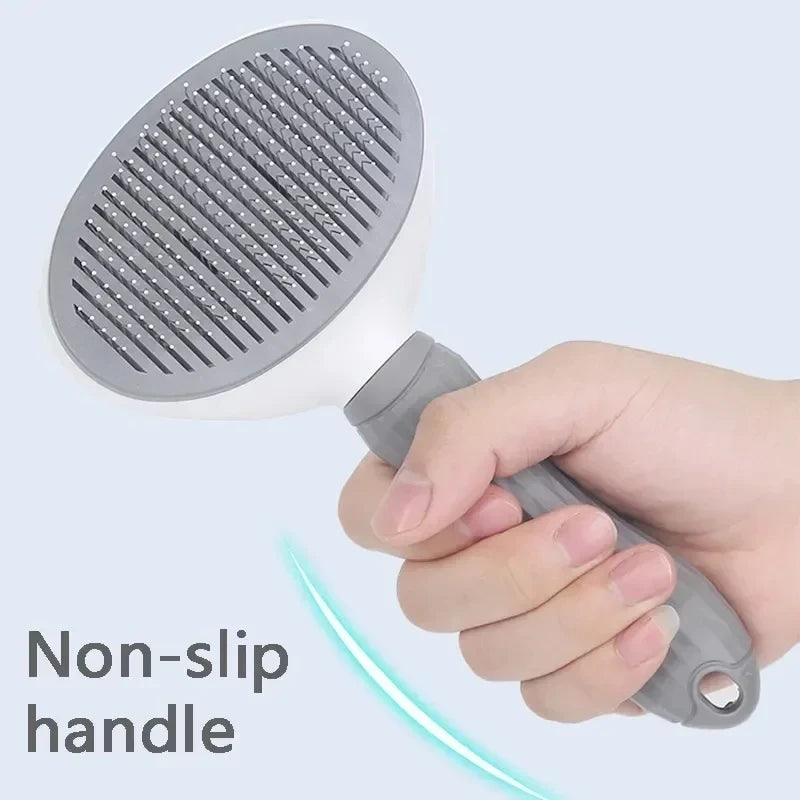 Self-Cleaning Pet Grooming Brush – Cat & Dog Deshedding Hair Remover Brush
