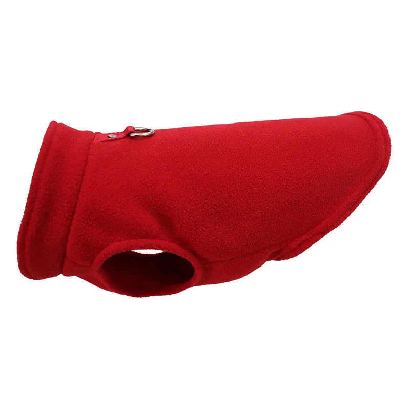 Winter Fleece Dog Jacket with Harness D-Ring - Warm Step-In Vest for Small Dogs