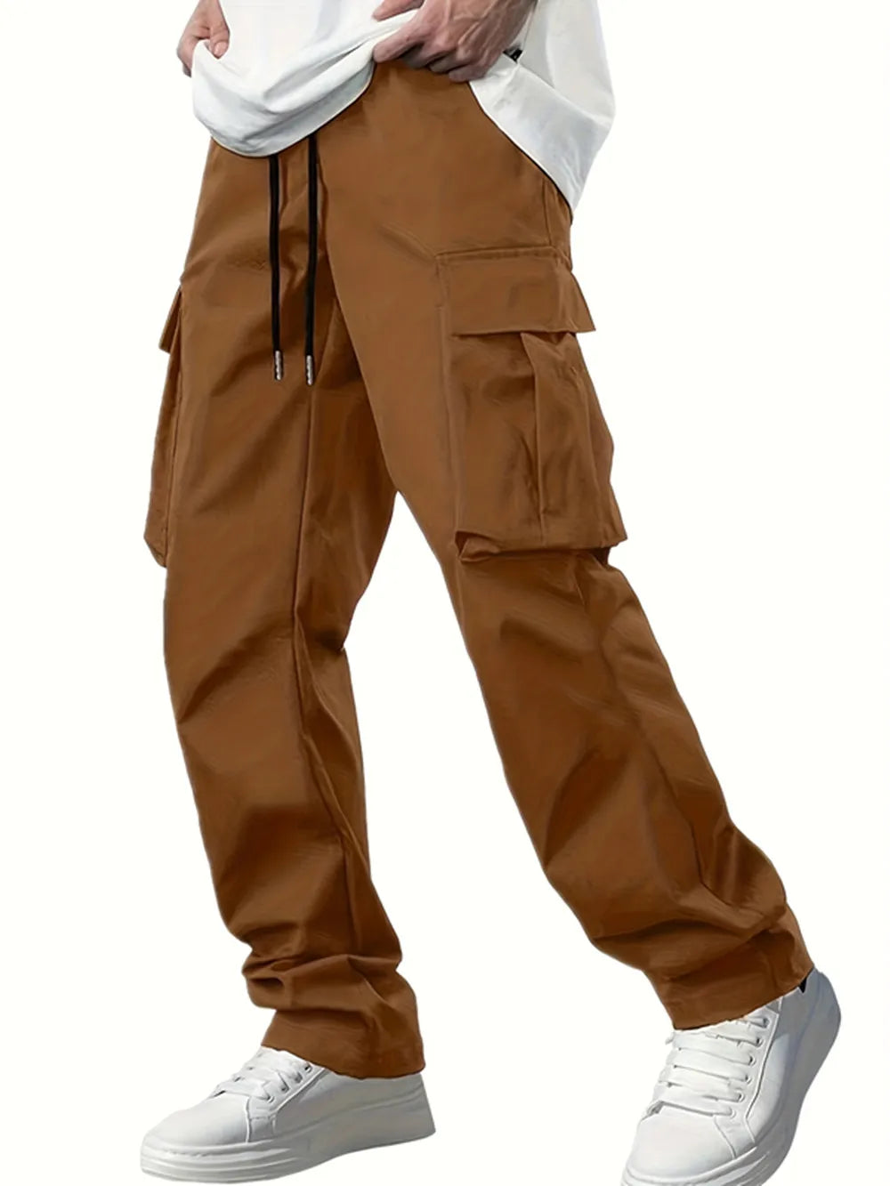 2025new men's workwear pants, European and American men's loose straight casual pants