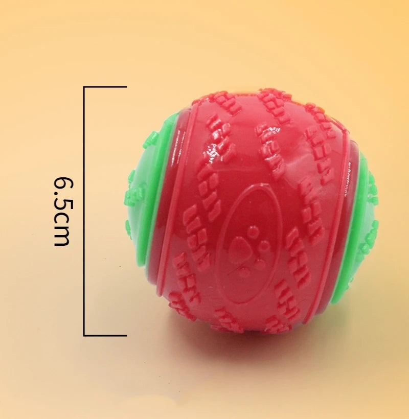 Interactive Squeaky Dog Ball - Soft TPR Teeth Cleaning Toy