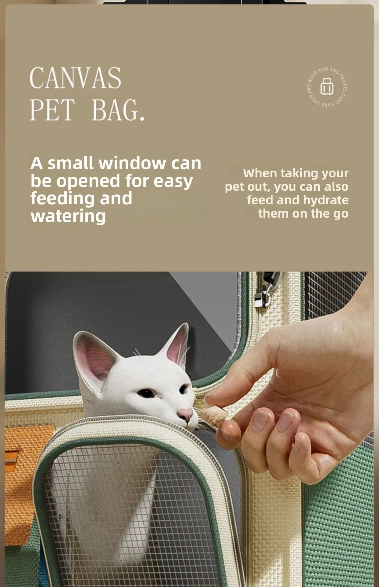 Rolling Cat Carrier with Wheels – Pet Travel Carrier for Large Cats & Small Dogs Up to 10kg