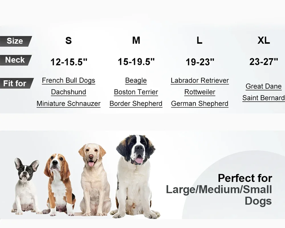 Reflective Padded Dog Collar - Heavy Duty Nylon & Neoprene