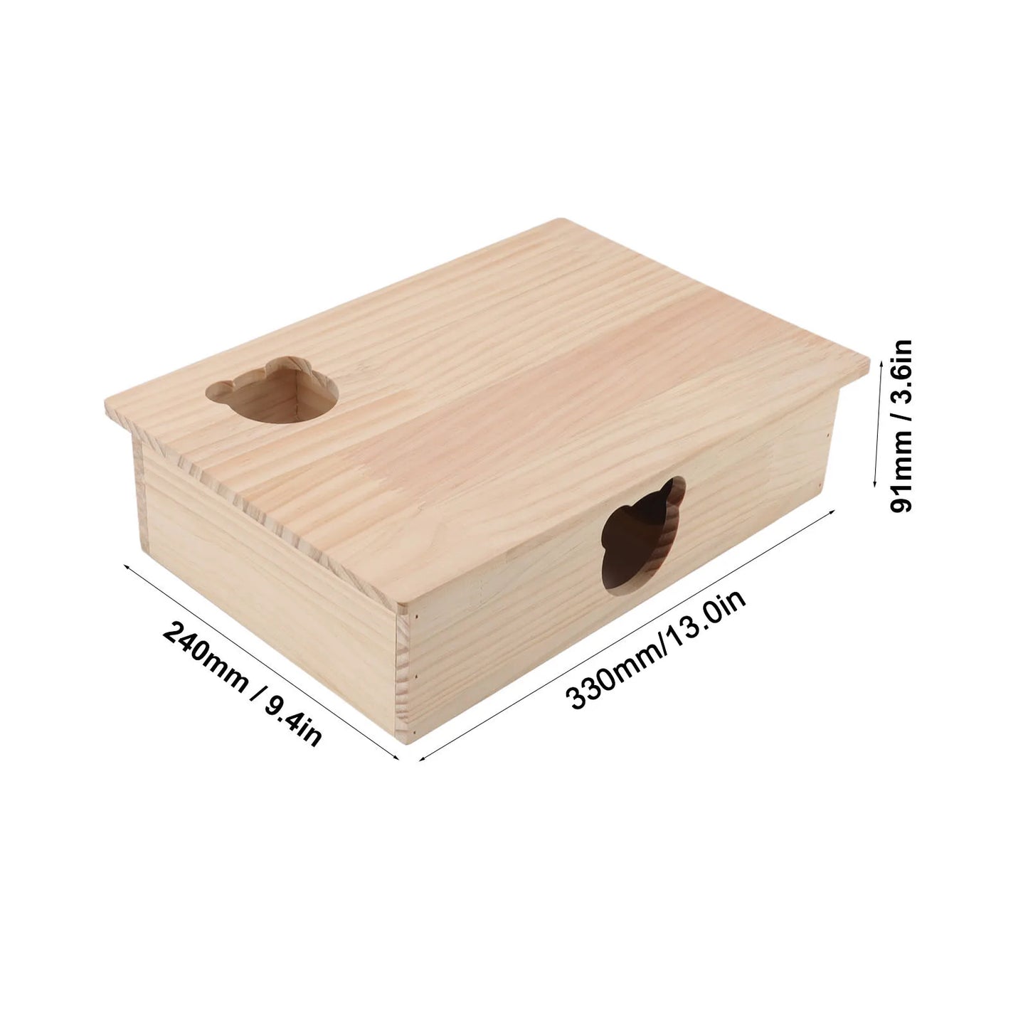 Wooden Hamster House – Multi-Room Log Cabin Hideout for Hamsters, Chinchillas & Small Pets