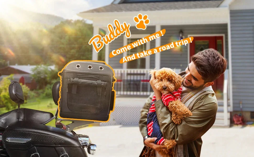 Motorcycle Pet Carrier Bag – Dog & Cat Carrier for Harley Touring, Street Glide, Road King & Trike Models