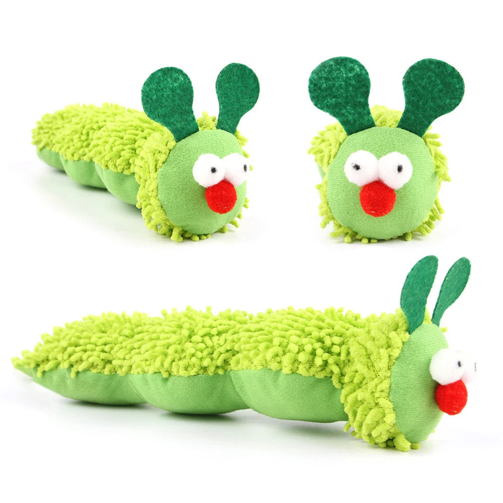 Caterpillar Catnip & Silvervine Cat Chew Toy – Interactive Molar Teeth Cleaning Toy for Cats & Kittens