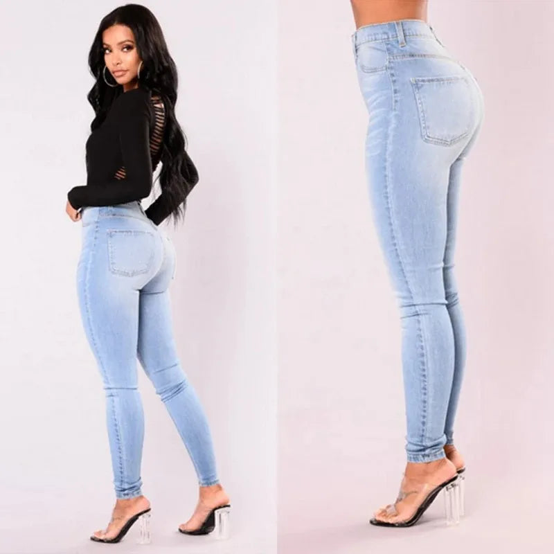 Women’s High Waist Skinny Jeans – Stretch Denim Push Up Pants