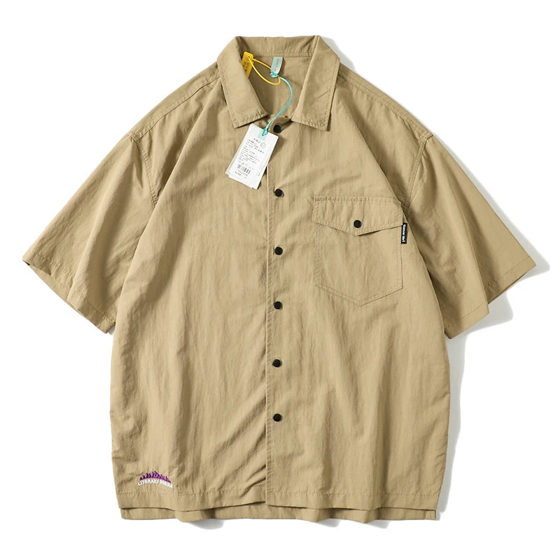 Men Shirts Fashion Business Outdoor Function Waterproof Sunscreen Quick Drying Breathable Summer shirt