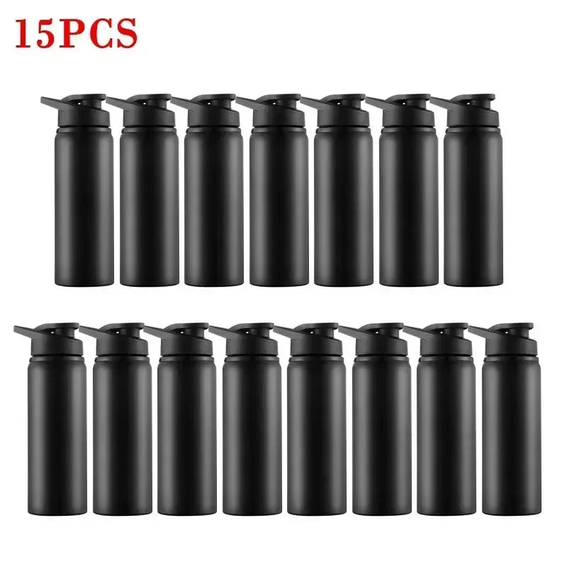 1-15PCS Portable Stainless Steel Bicycle Water Bottle Straight Drinking Outdoors Sports Travel Kettle Metal Water Bottle - PULSE MART