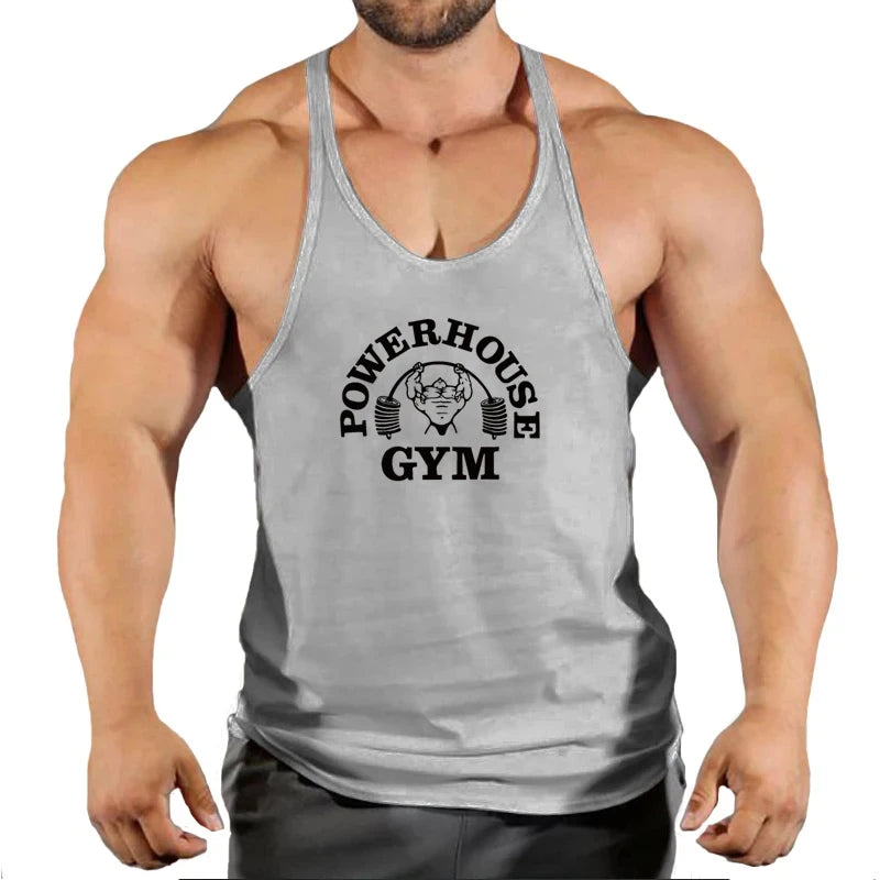 Men’s Gym Tank Top – Bodybuilding Fitness Vest, Sleeveless Stringer Singlet