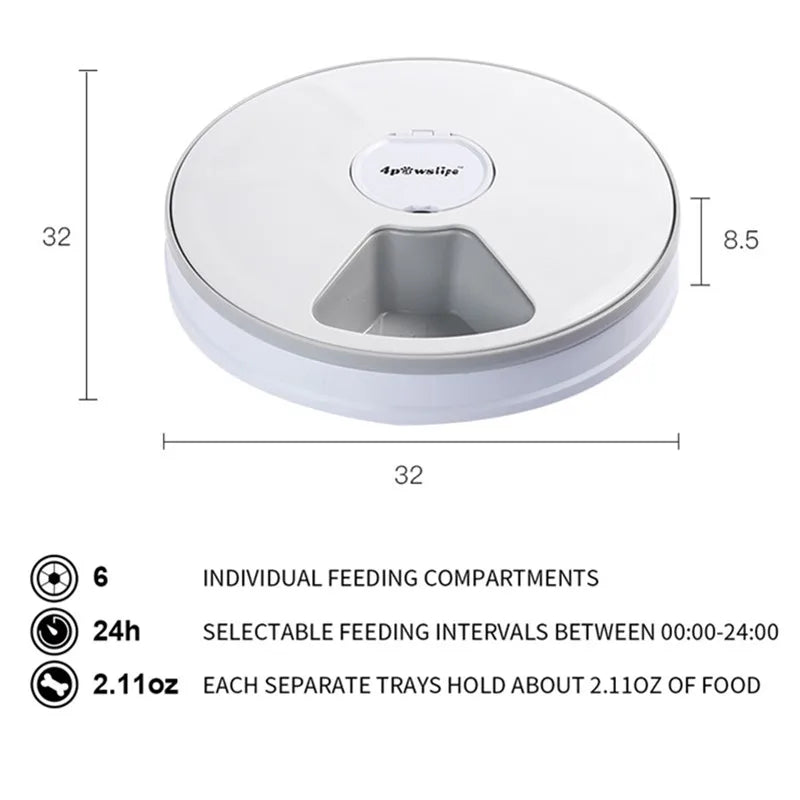 Automatic Pet Feeder with Timer – 6 Meal Dispenser for Cats & Dogs